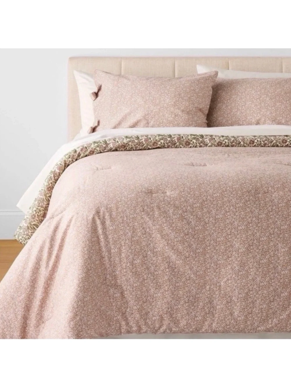Threshold Taupe and Cream Floral Comforter Set